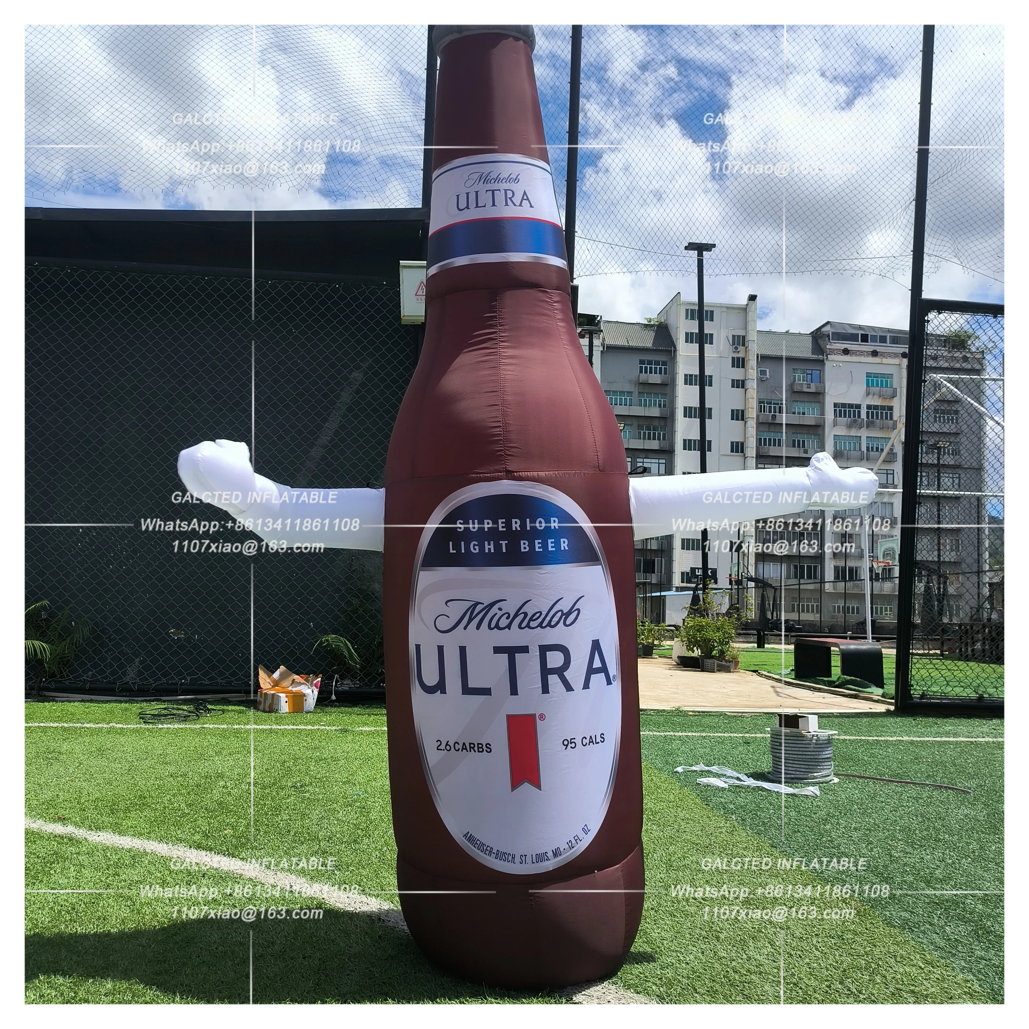 Inflatable Beer Bottle With Blower Giant Outdoor Advertising Display For Grand Opening And Sports Event