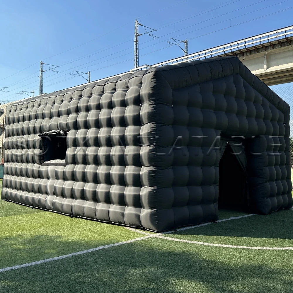 Movable Disco Castle 8m Black Party Inflatable Nightclub Tent Giant Inflatable Cube Booth Disco Nightclub Tent Outdoor