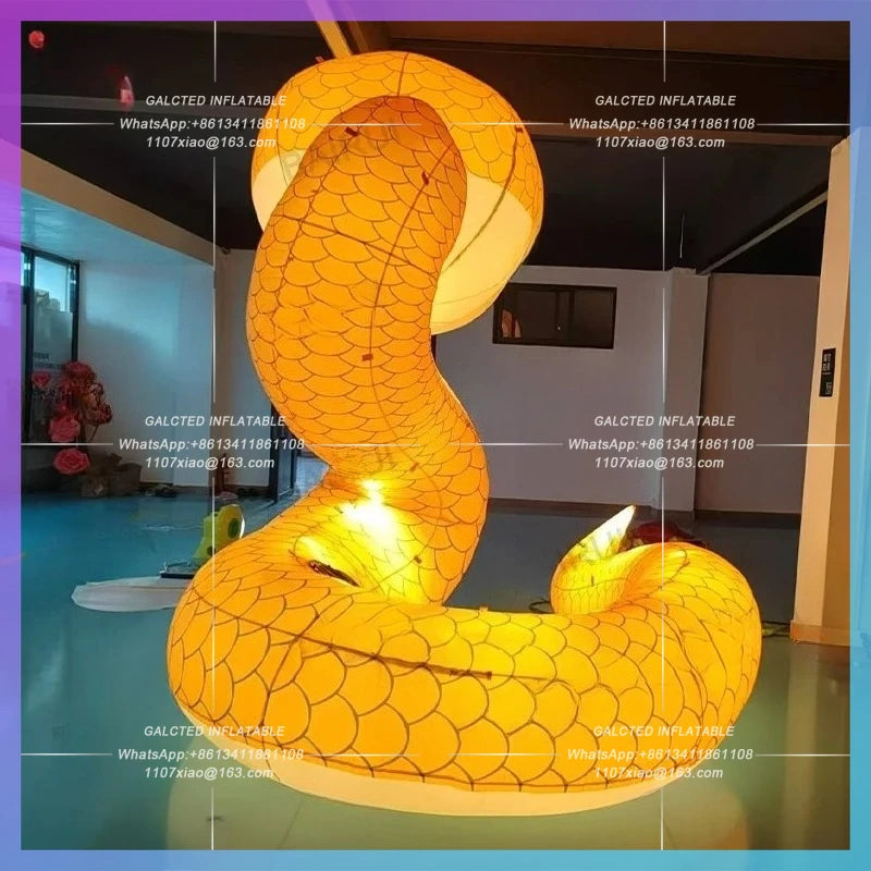 snake year street decoration spring Chinese inflatable snake white light festive celebration activity prop