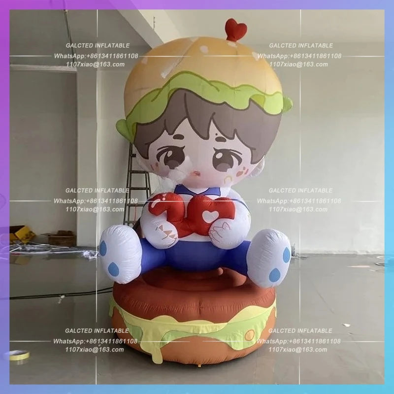 Star Idol fans will come to the aid Inflatable cartoon hamburger model of the airport pick-up concert punch card photo props
