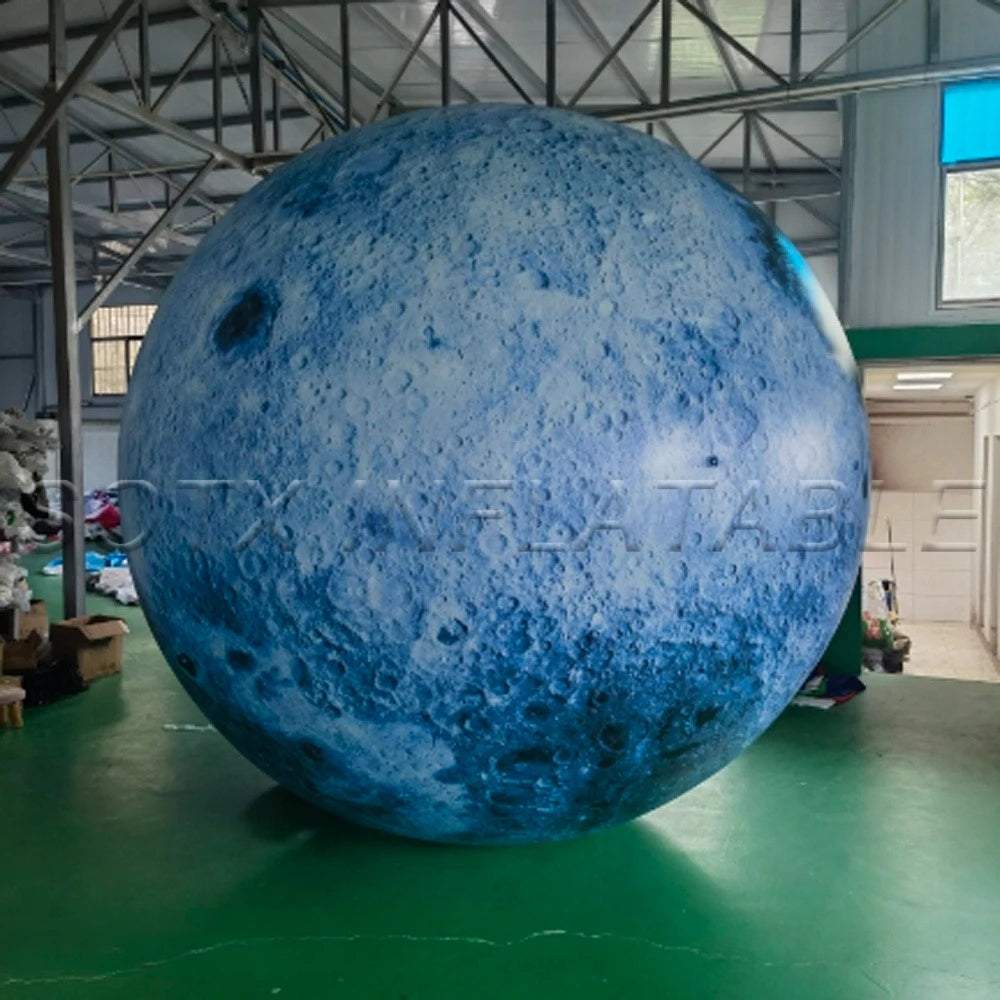 Event Decoration 10m Blow Up Giant Inflatable Moon With LED Lights Outdoor Inflatable Planet Moon Balloon For Party