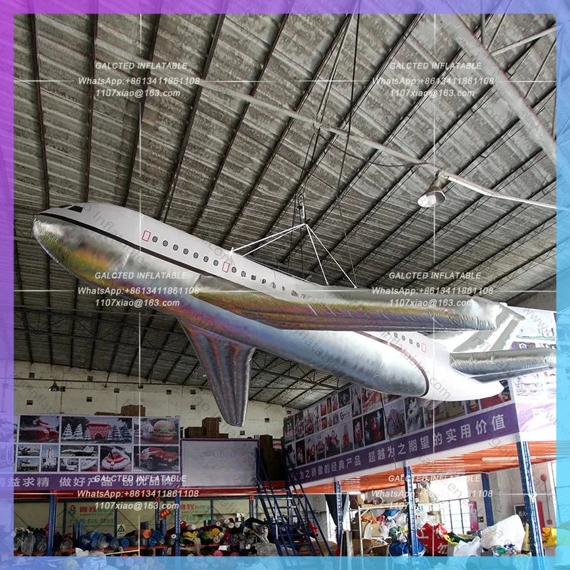 Hanging Balloon Advertising Aircraft / Hot Sale 20ft Giant Inflatable Plane / 6M Aero Blow Up For Decoration - BG-M0127