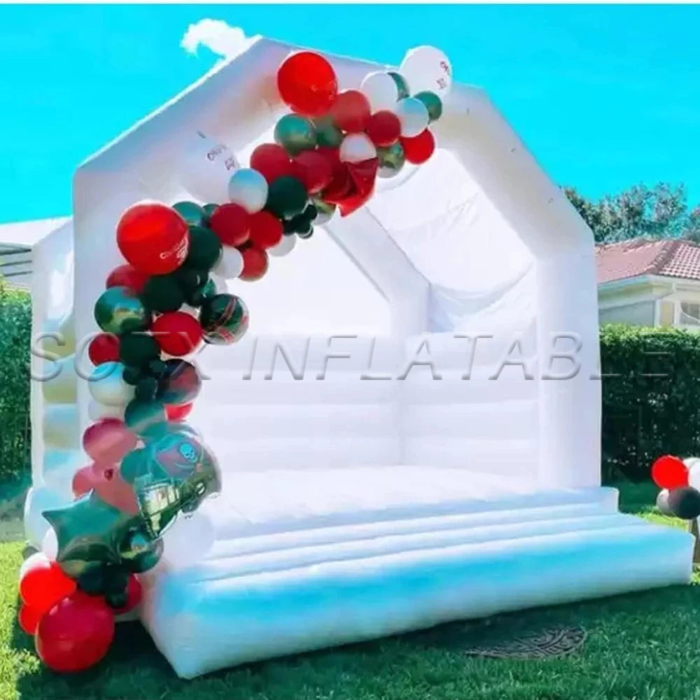 Inflatable Factory 13ft Adults All White Wedding Bounce House Inflatable White Bounce With Blower For Wedding Party From China