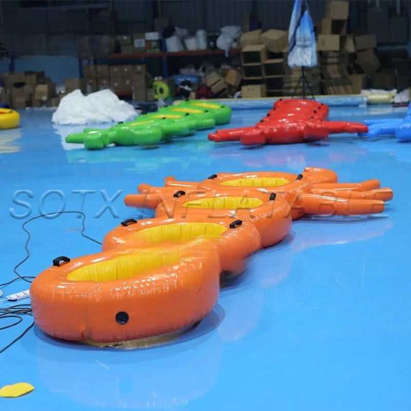 Swimming Pool Beach 3.5m PVC Inflatable Lobsters Shape Floating Row Raft Inflatable Float Lobsters for Adult Kids Summer