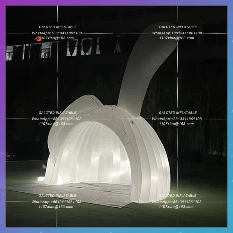 Festival Children's play facilities bar Inflatable White Rabbit Ear Arch Model mid-autumn shopping mall lighting arch props