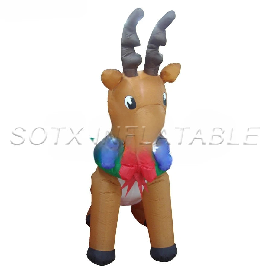 Decorations Home Yard 2021 Sell Well Lovely And Elegant Brown Inflatable Christmas Long Horn Reindeer For New Year Xmas