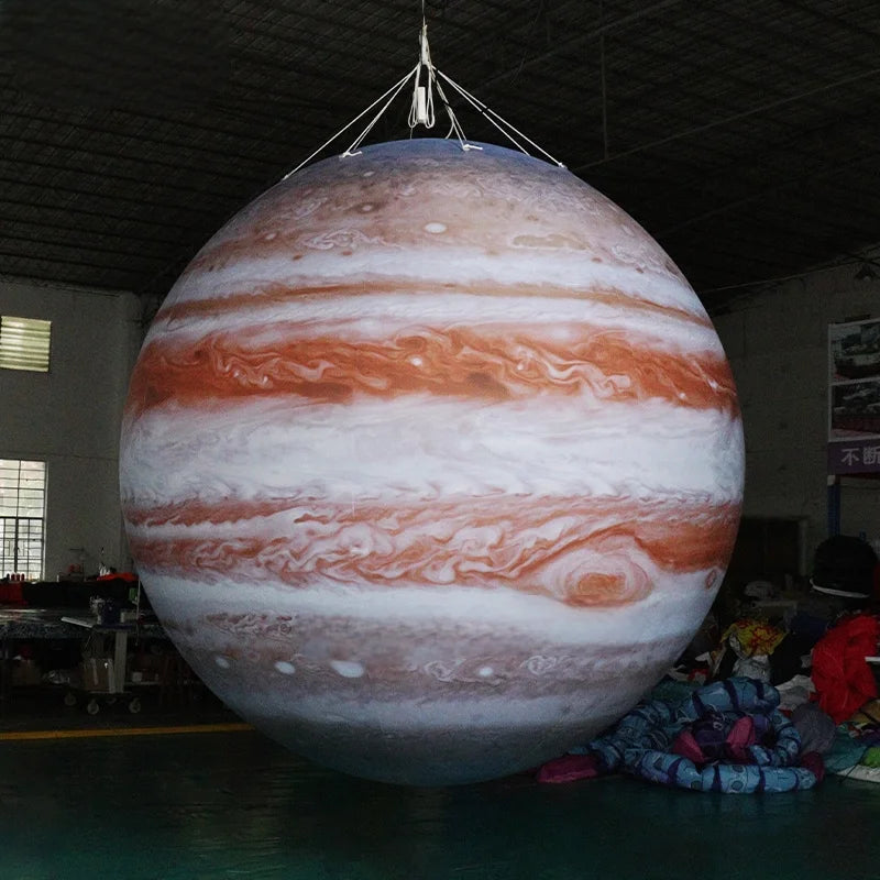 Solar System Sealed Inflatable Moon Balloon For Event Show Inflatable Decoration Airtight Pvc Air-blown Planet With Lights Toys