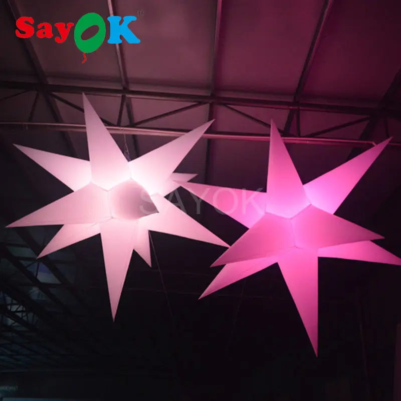 Giant Inflatable Star Hanging Decoration Inflatable Star with Remote Controller for Event Bar Advertising Show Party Decor