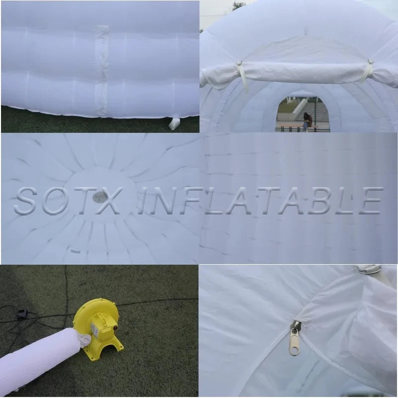 Wedding Event Exhibition Inflatable Igloo Dome Tent 26.25ft Outdoor Dome Tent Inflatable Marquee Lighting Tent for Party
