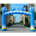 For Kids Party Lovely Design Blue Inflatable Dolphin Arch For Aquarium Theme Entrance Arch Air Door Gate