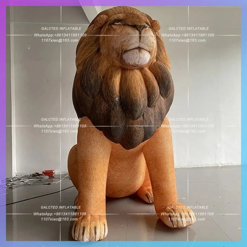 African lion savannah animals Giant inflatable lion model sitting shopping mall zoo bar stage luminescent props