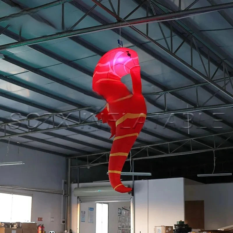 Blower for Bar Concert Club 6.56ftH Giant Inflatable Seahorse Inflatable Seahorse Model with Remote Controller Inner Air