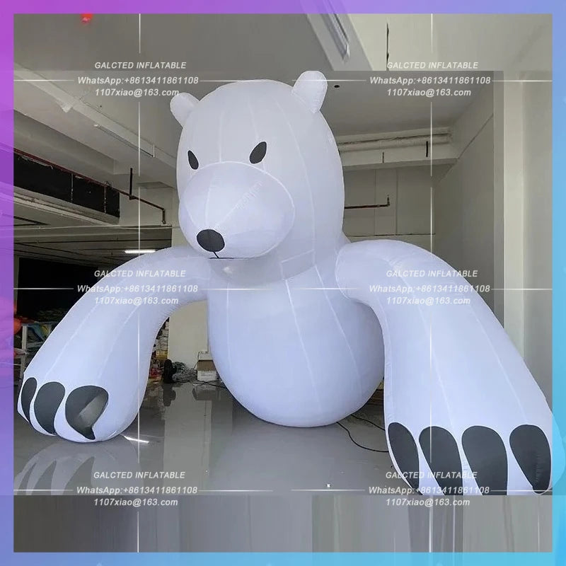 Bear Model Ice and Snow World Inflatable cartoon Hercules Polar  theme park mall atrium lighting IP advertising props