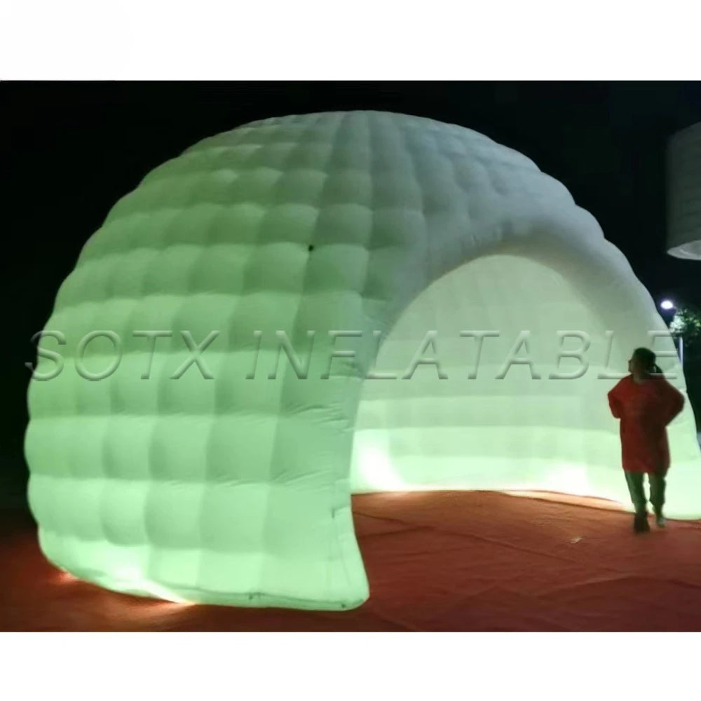 Dome Tent With Curtain Outdoor Led Lights Giant Inflatable Dome Tent For Parties Or Events Glamping Extra Large Inflatable Igloo