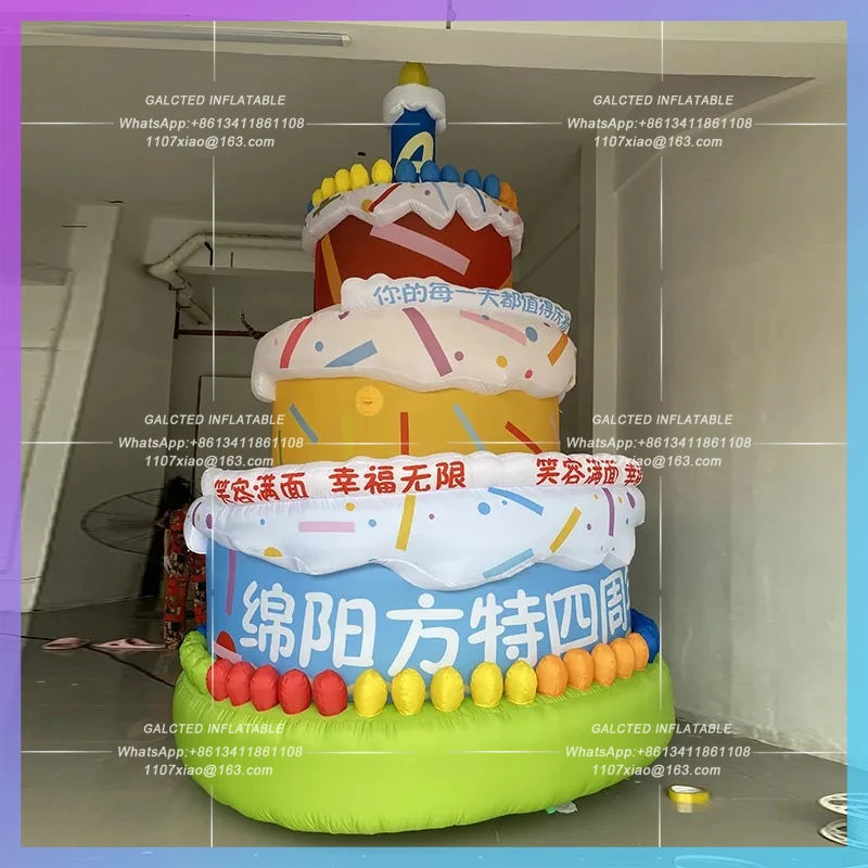 Forest Lawn wedding birthday party Inflatable Green Birthday Cake Air Model business mall anniversary lighting advertising