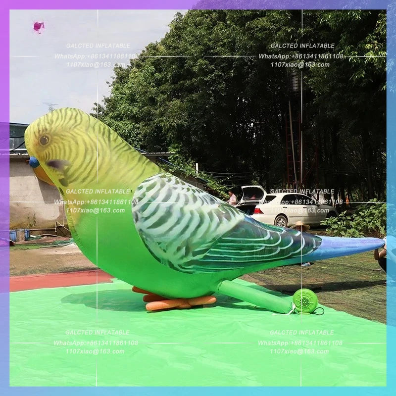 Inflatable Green Parrot Blue Parrot Vivid 3mH Inflatable Toys For Outdoor Decorations-Toys