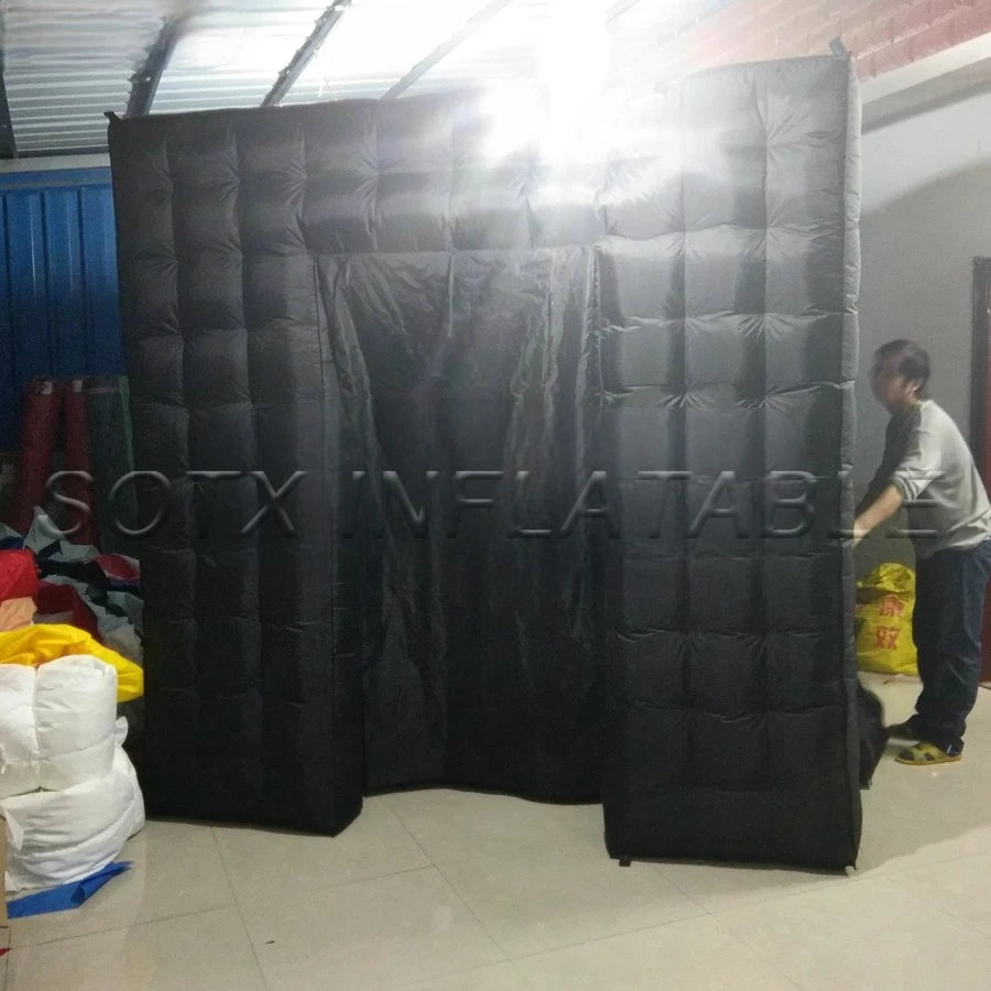 Spotlights Specail For Chile 2.4m White Inside Inflatable Photo Booth,Led Photo Backdrop,Social Booth Party Tent With Led