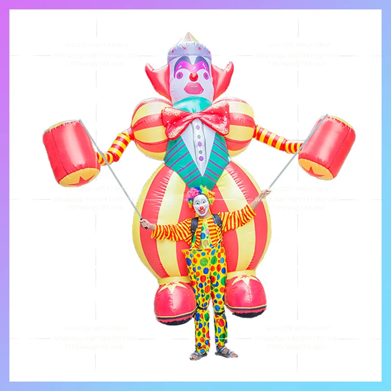 Adults Walking Joker Cartoon Inflatable Clown Costume 3.5m Large Puppet Circus Props Performance Costume For Carnival Parade
