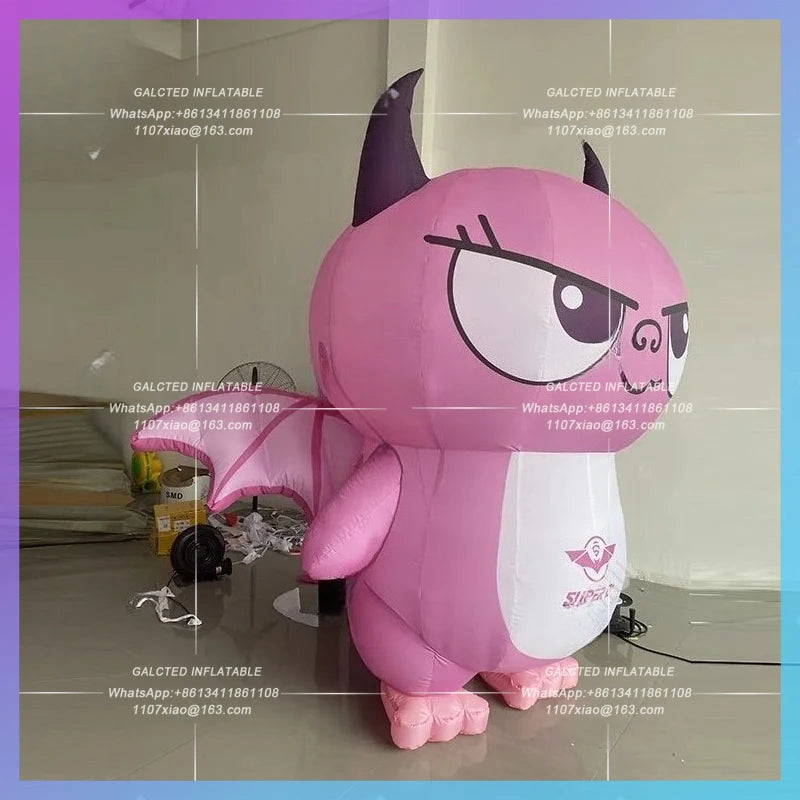 Little Devil Model Qixi IP Inflatable cartoon pink standing romantic atmosphere decorated mall atrium light advertising