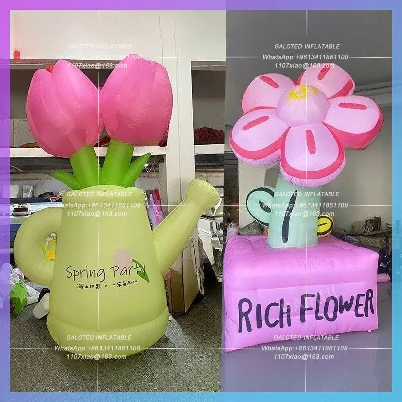 rich flowers, shower flower Customize inflatable sunflower, for shopping advertising decoration