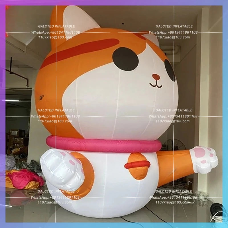 Orange Cat model hugs Inflatable cartoon Bell half-length Cat Healing Mall Pet Festival photogenic props