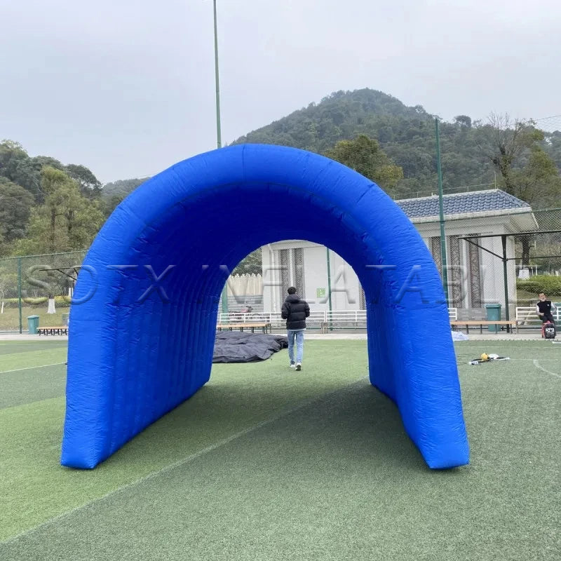 Exhibition Promotion Decor Blue Inflatable Tunnel Entrance Arch Inflatable Channel Tent for Sports Party Event Wedding