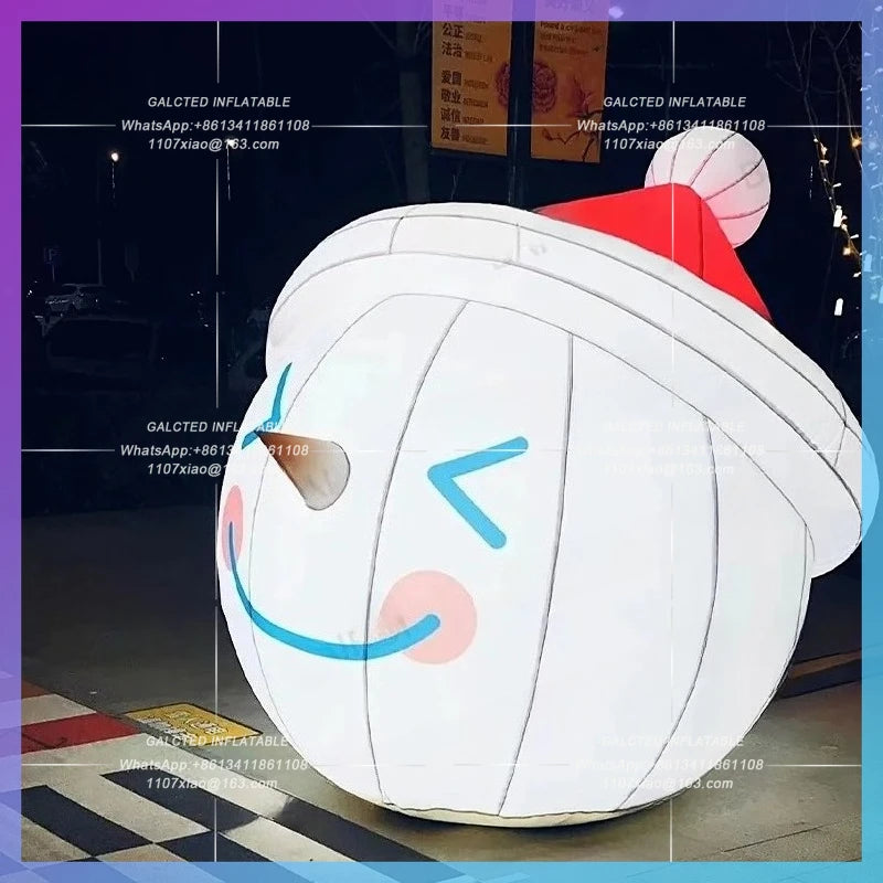 decoration ski slope advertising Inflatable christmas snowman hat for street
