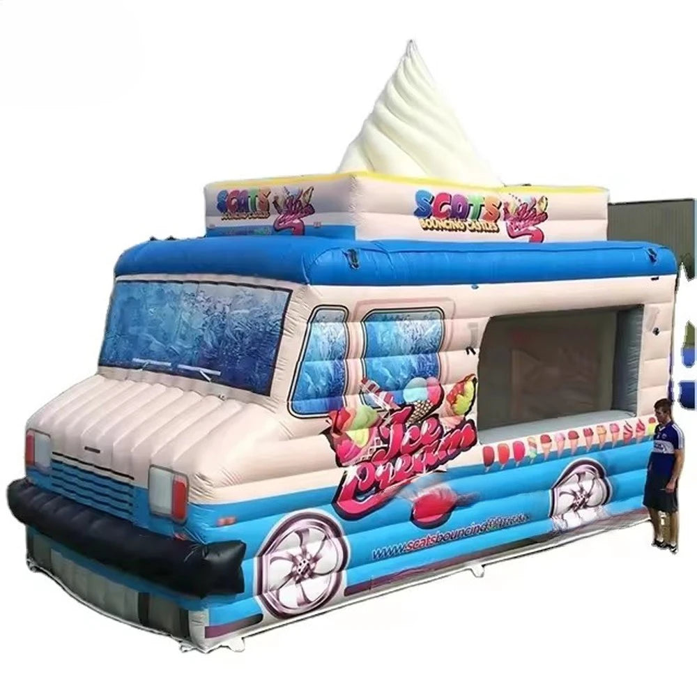 Commercial Event Custom Inflatable Ice Cream Truck Concession Stand Tent Popcorn Coffee Sales Kiosk Booth Car For Advertising