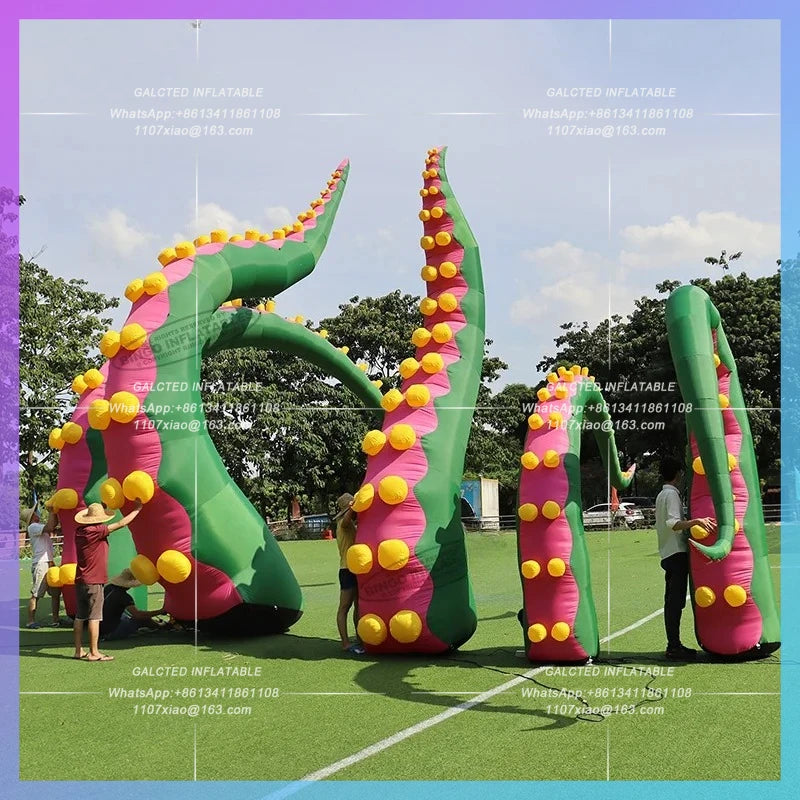 Inflatable Octopus Tentacle Customized 5~7 Meters High For Mall Decoration Giant Blow Up Squid Feet Balloon Toys - BG-O0063