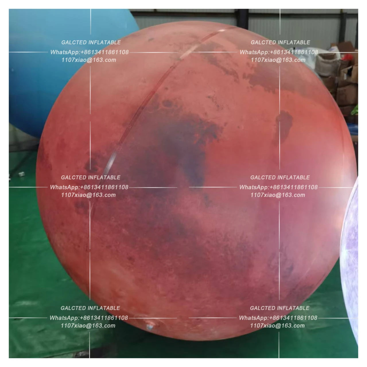 Giant Inflatable Mars Ball With LED Lights PVC airtight Planet Balloon Event Party Show Stage Decoration Advertising Hanging