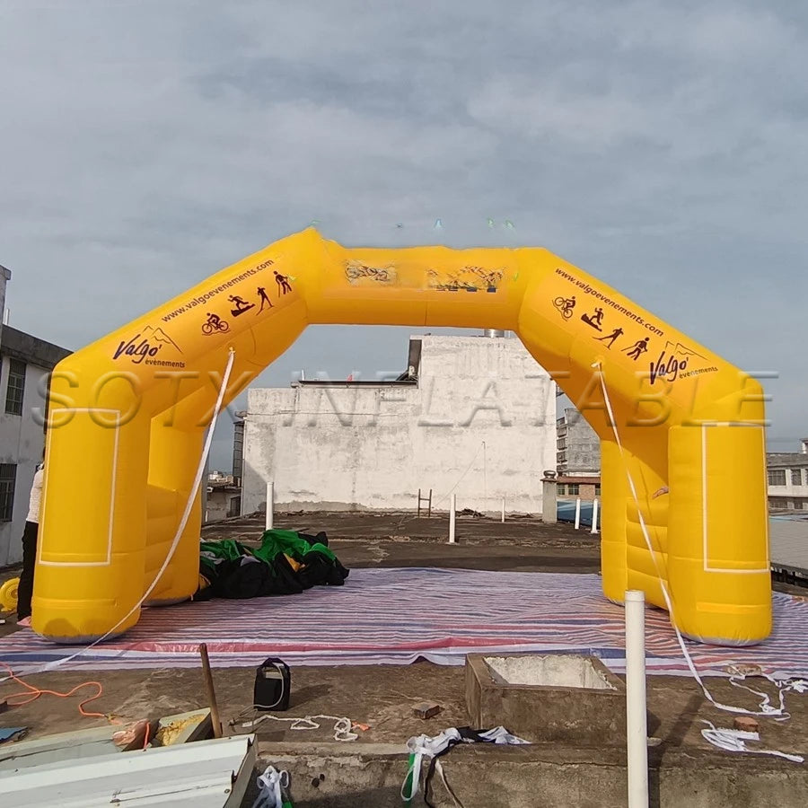 Sport Racing Events High Quality 6x4mH Outdoor 4 Legs Inflatable Black Arch Archway with Free Air Blower for