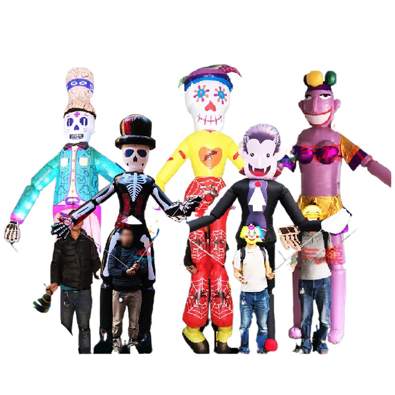 Inflatable Halloween Skeleton Clown - Interactive Dancing Prop for Bars, Parties, Performances, and Event Decorations