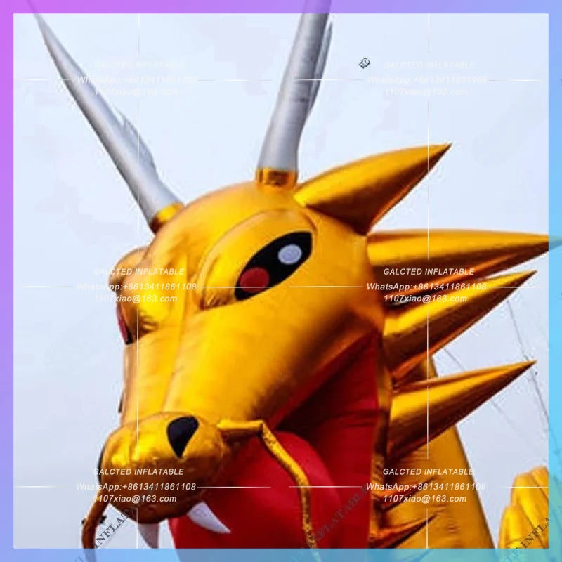Chinese Style Inflatable Dragon Large Size Inflatable Golden Dragon With Ball,Character Mascot Balloon For Advertising Events