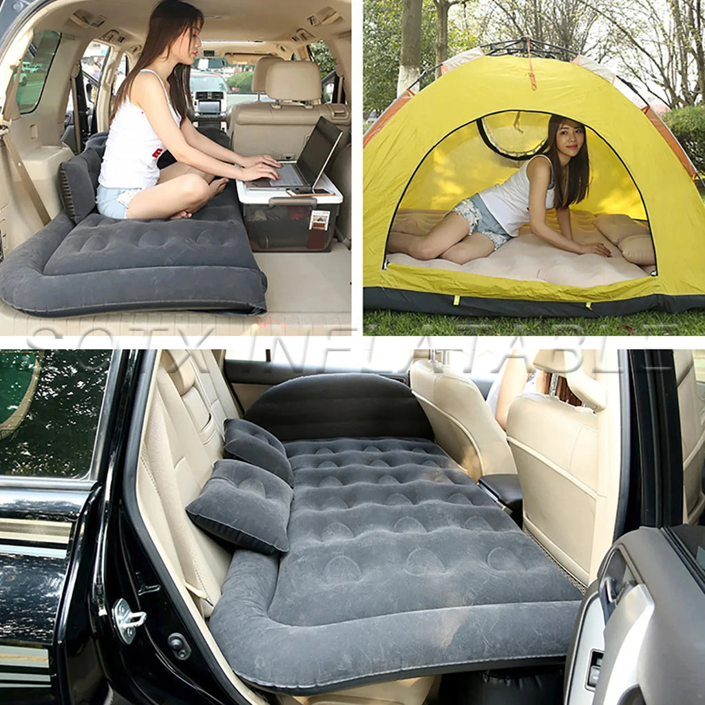 Car Travel Mat, Spliced Inflatable Bed, Thickened Flocking Inflatable Bed