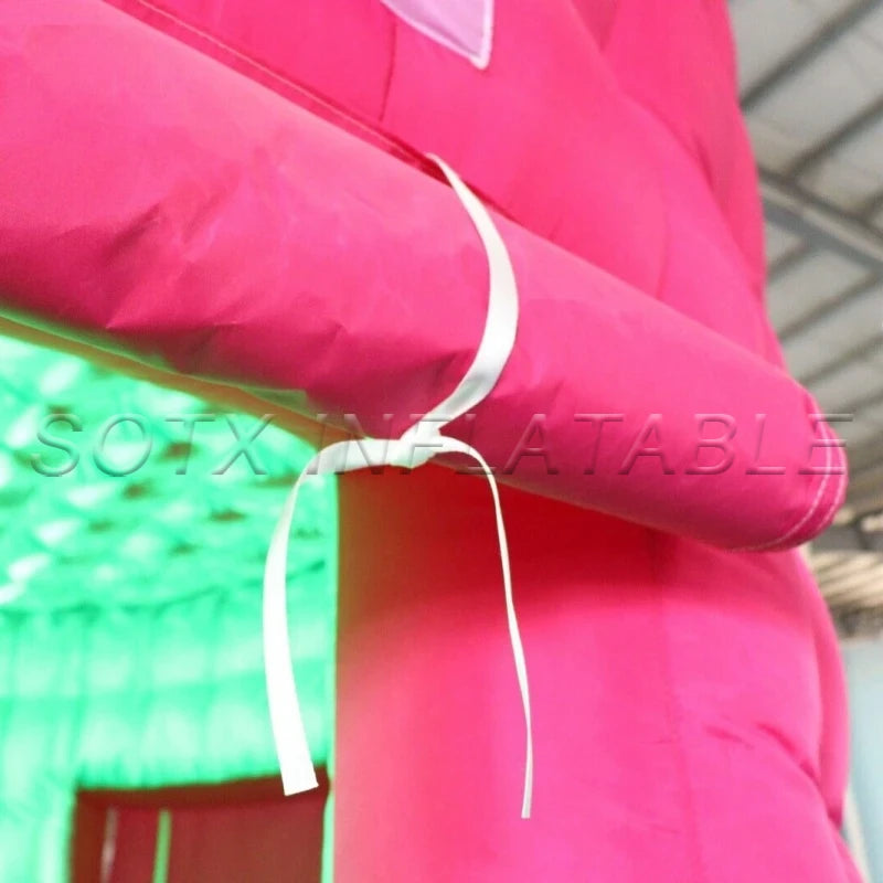 Bar Event Tradeshow Inflatable Photo Booth Enclosure with Light Inflatable Pink Photo Booth Backdrop for Party Advertising