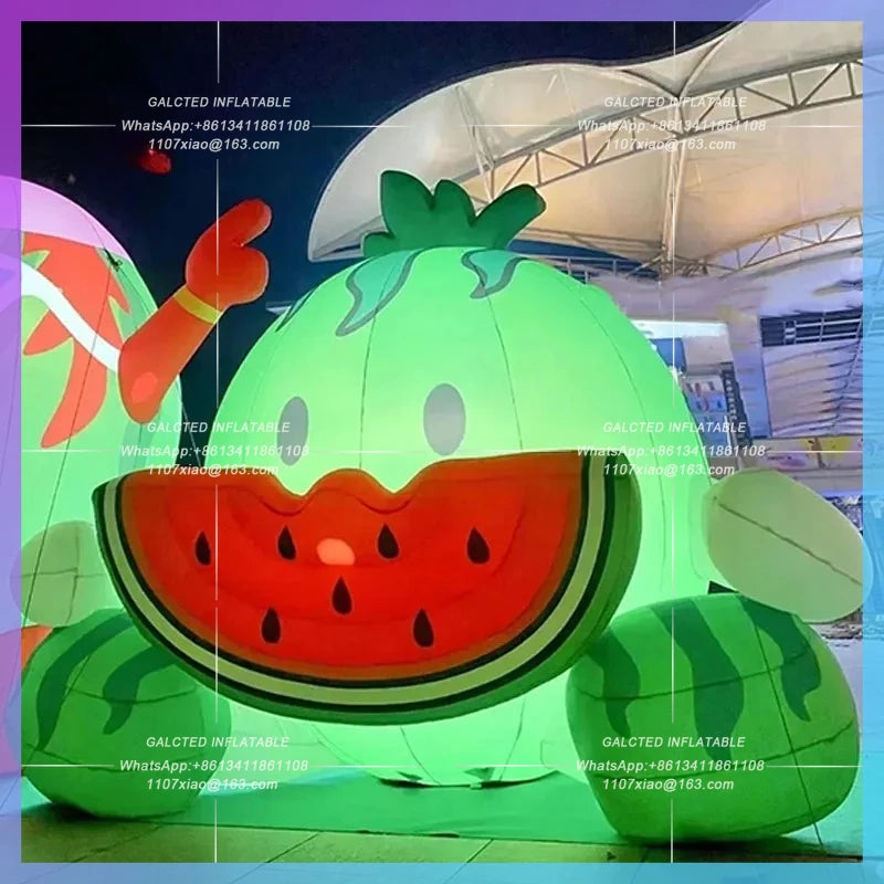 eating melon summer cool beach Inflatable cartoon watermelon lovely sit on the ground air model bazaar fruit drainage ads