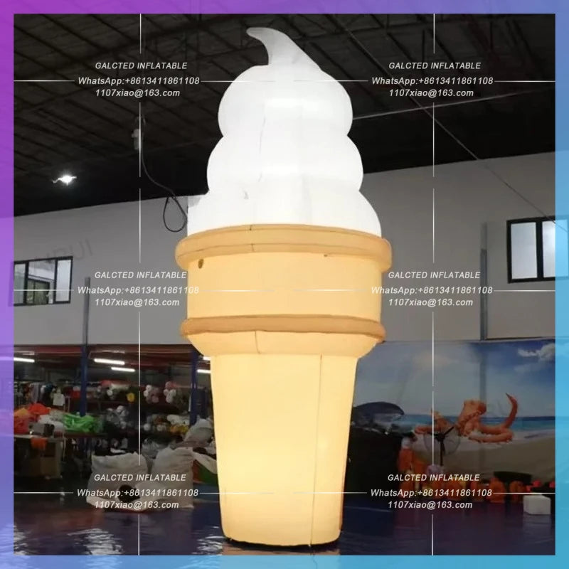 dessert cute cartoon air model Giant sweet inflatable ice cream pink  for drinks cake ice cream decoration prop