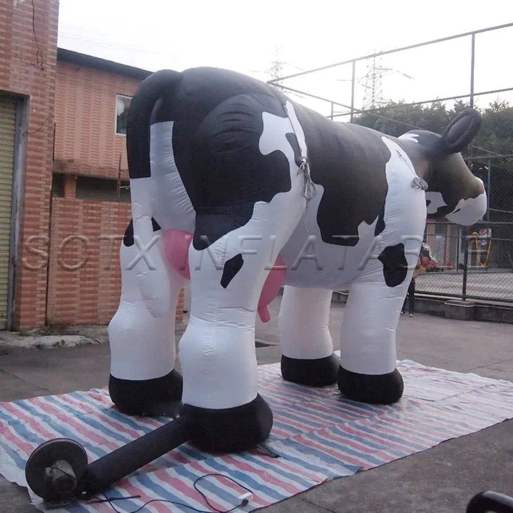Parade Pasture Decoration Hot Sale 5m Giant Inflatable Milk Cow Outdoor Inflatable Dairy Cattle Farm Animal Model For