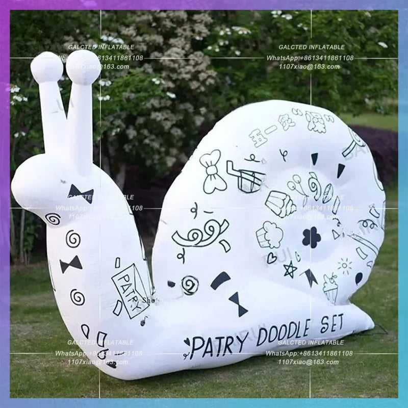 children paiting yard decoration Graffiti inflatable snail