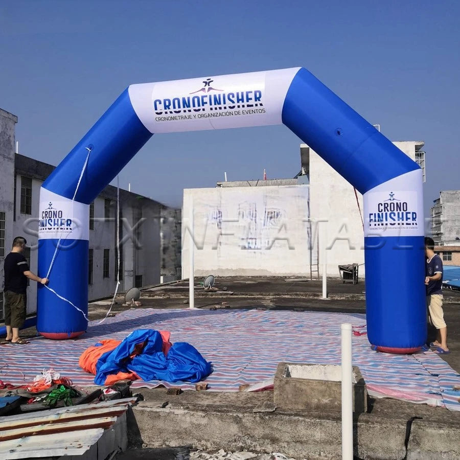 Logo/Event On Sale Cheapest Angle Arch Balloon Inflatable Billboard Archway In Blue and White With