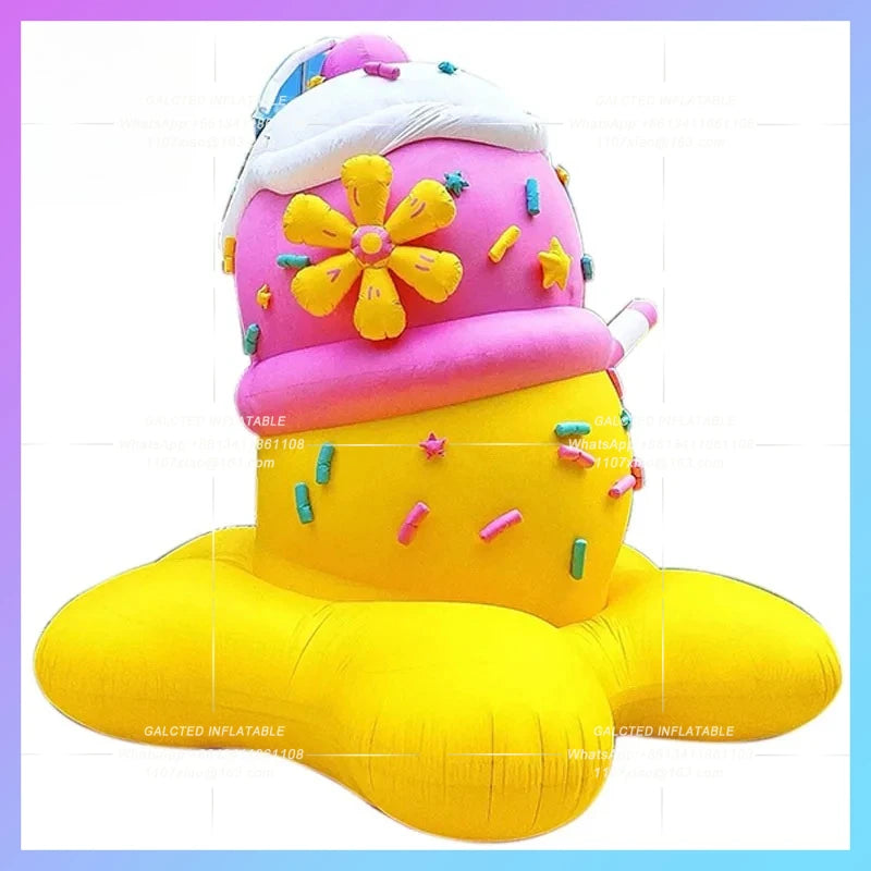 semi-melted state summer beach Inflatable ice cream cone model  music festival stage bar nightclub lighting props
