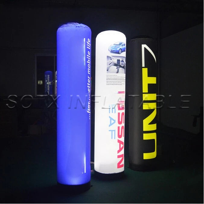 Events Advertising Promotion Customized Inflatable Column Tube LED Pillar LED Tube Glow in the Dark with LED Light for