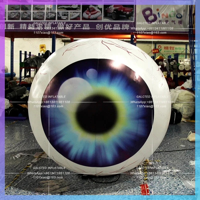 Inflatable Halloween Eyeball Model Personalized 2~3 Meters Hanging With LED Lighting For Decoration-Toys