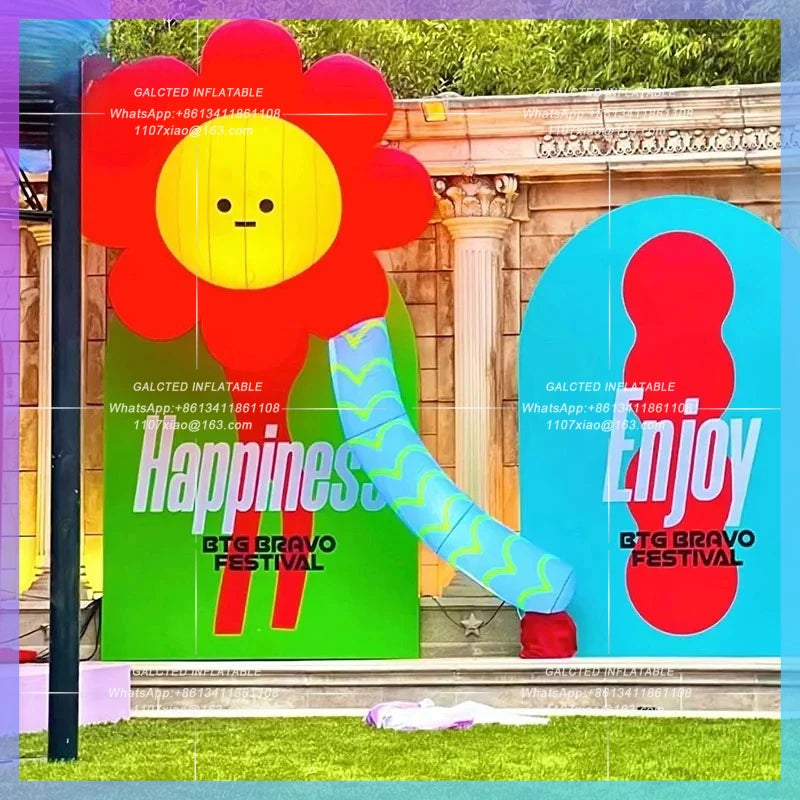 inflatable flowers outdoor bazaar atrium Inflatable cute cartoon long-legged bear model beauty Chen lighting atmosphere layout