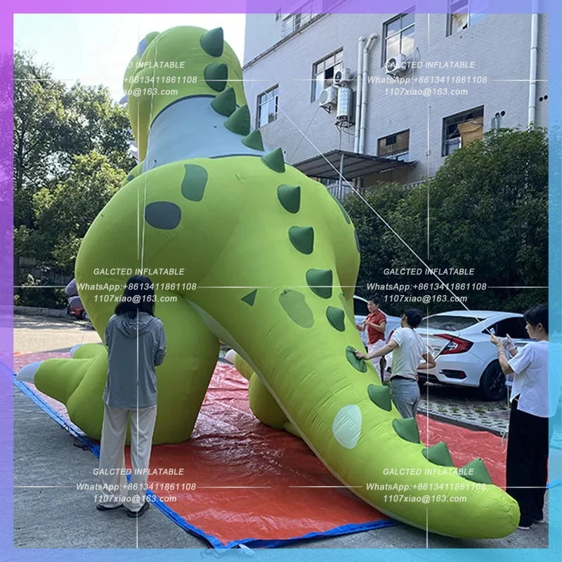 artificial dress take Spanner Tyrannosaurus Inflatable green dinosaur model cartoon  rex children's playground embellishment