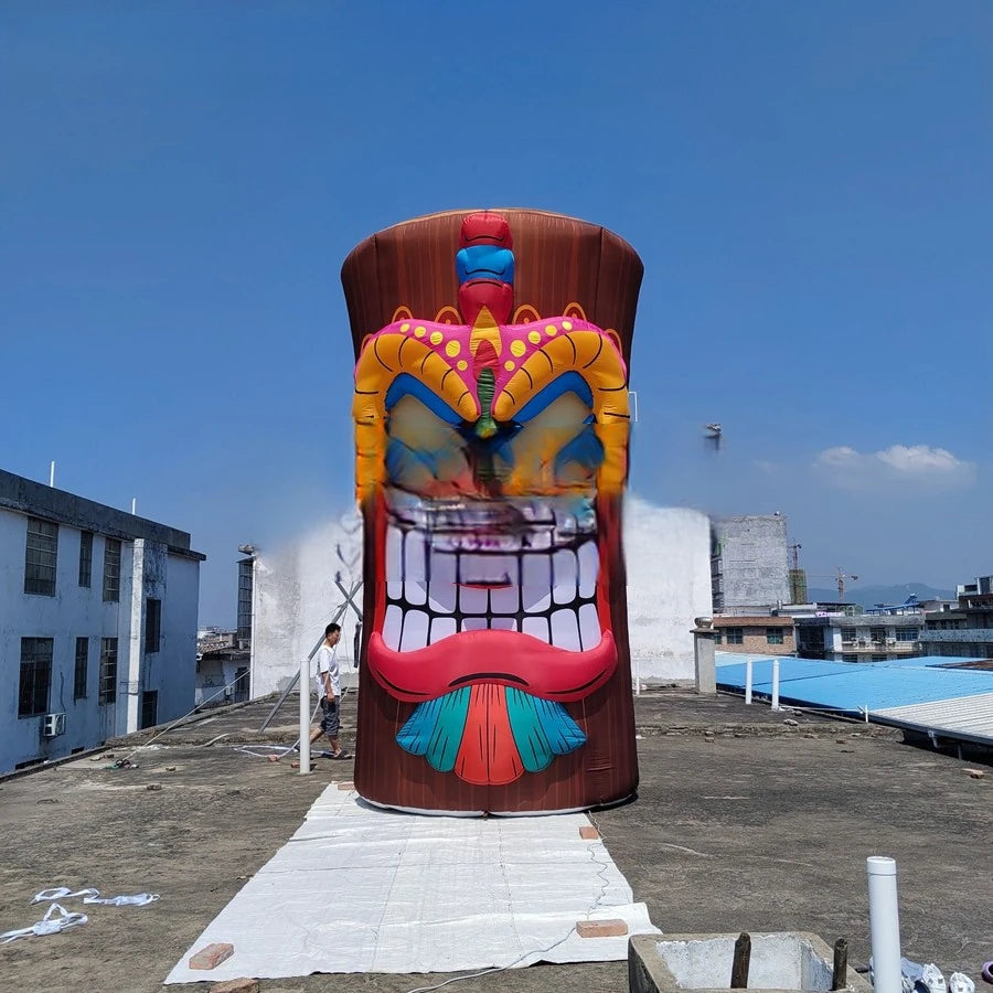 Advertising DecorationOutdoor 5mH Tiki Statue Stump Inflatable Stump Model for