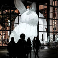 For Holiday Decoration Promotion Outdoor Home Lawn White Giant Inflatable Easter Bunny With Led Lights Large Rabbit Animal Model