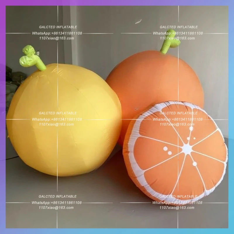 orange lemon pear Giant inflatable fruit model for fresh fruit market decoration prop