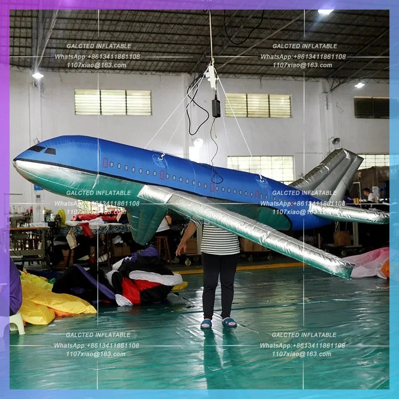 Hanging Balloon Advertising Aircraft / Hot Sale 20ft Giant Inflatable Plane / 6M Aero Blow Up For Decoration - BG-M0127