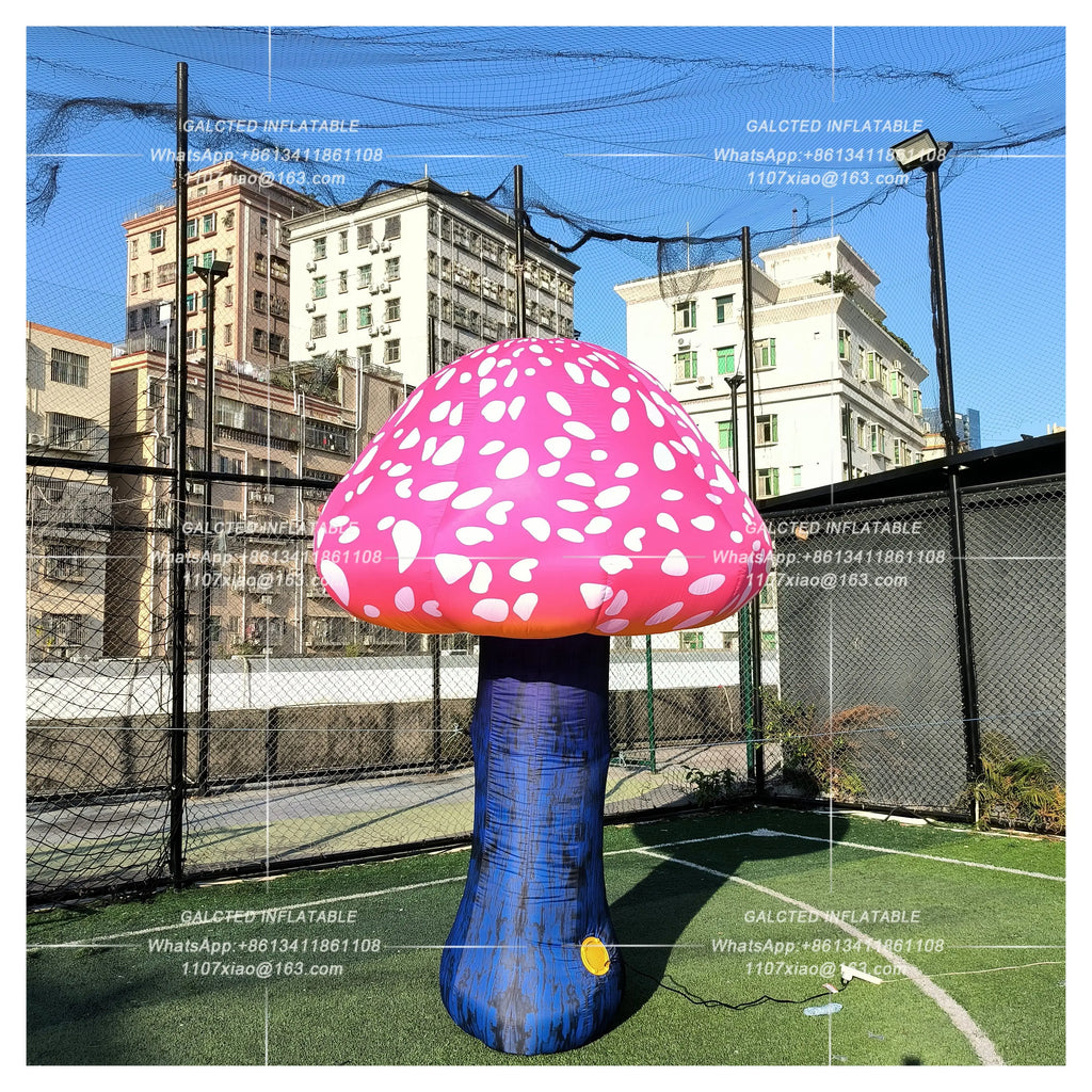 Inflatable Mushroom With Blower Giant Outdoor Advertising Display For Themed Event And Carnival Promotion